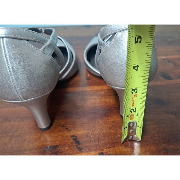 LifeStride Rose Gold Strappy Dress Shoes Heels 8.5 M Soft System Heel Pre Owned - Picture 5 of 9